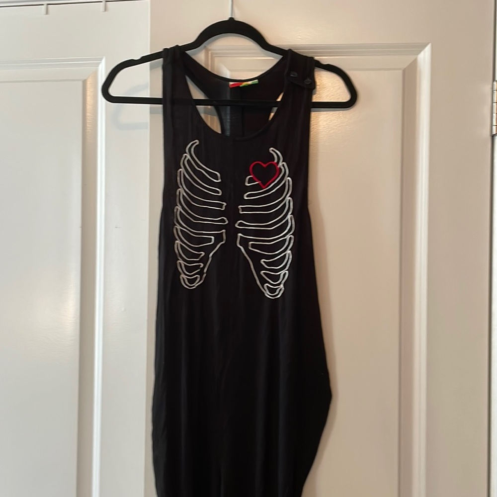 Modcloth Rib cage / heart jumpsuit size medium super soft!